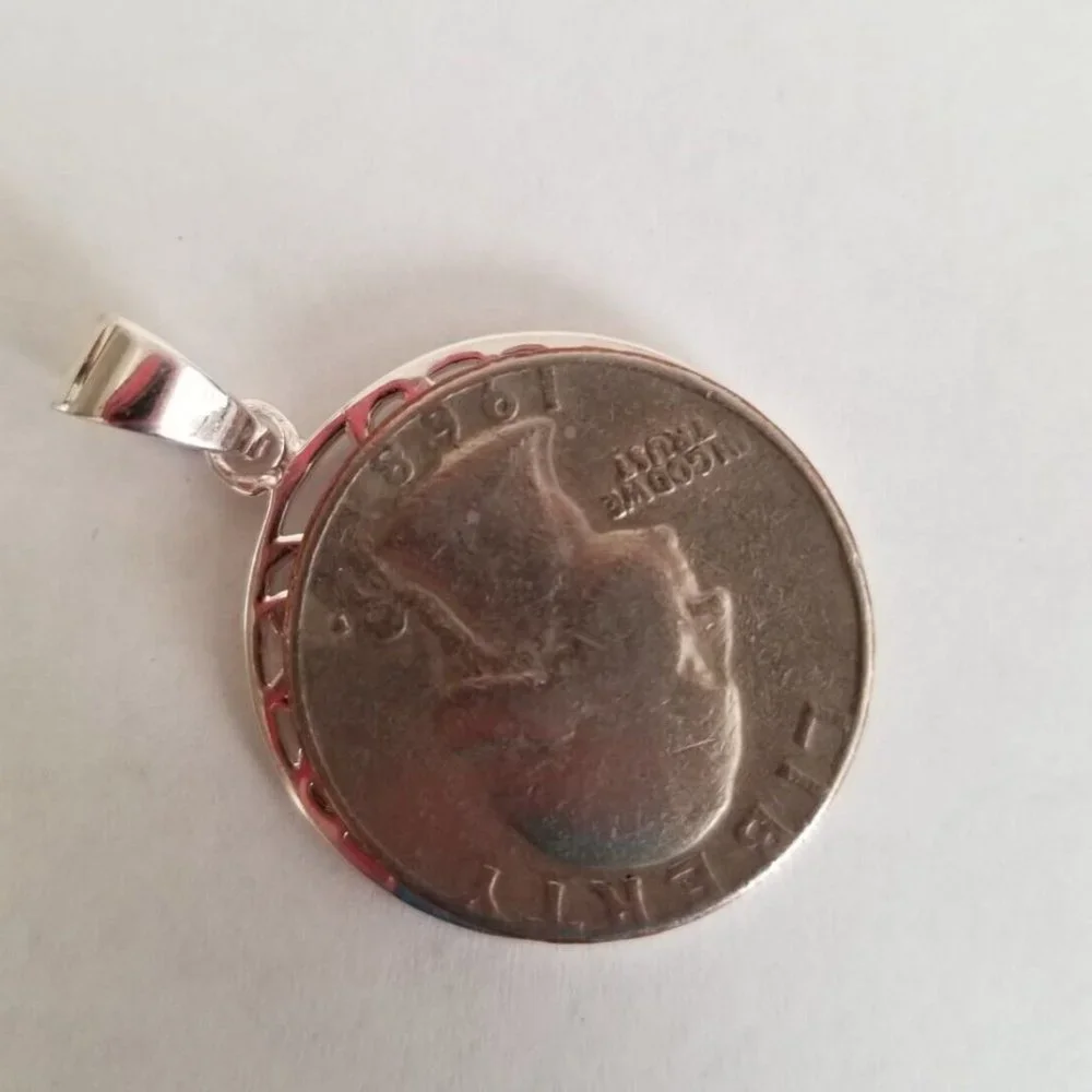 925 Sterling Silver Open Floral Vine Circle Round Pendant Necklace Made Thailand - Picture 5 of 6